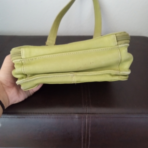 FOSSIL Vintage Green Leather Shoulder Bag - Picture 3 of 14